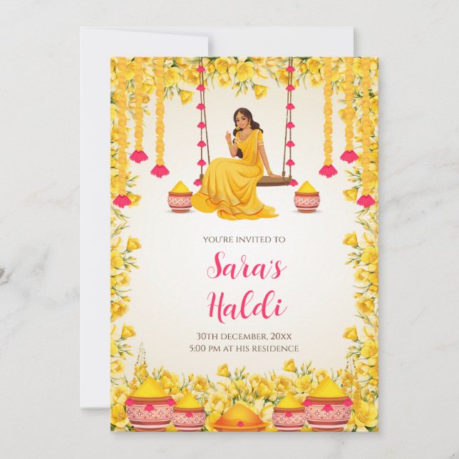 Haldi invitations Digital Haldi invites Pithi (Front)