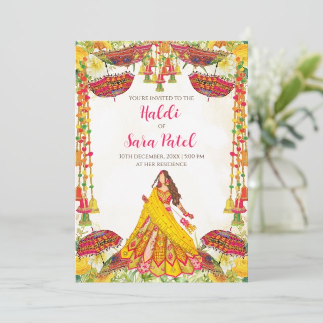 Haldi invites & Holud invitation Haldi invitations (Standing Front)
