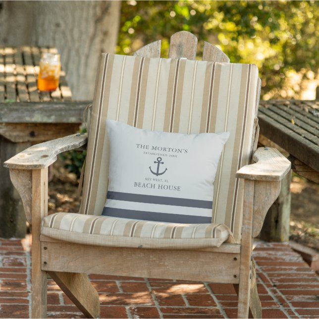 Hale Blue and Sea Salt Anchor Family Beach House Cushion (Chair)