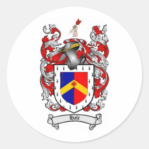 HALE FAMILY CREST -  HALE COAT OF ARMS CLASSIC ROUND STICKER