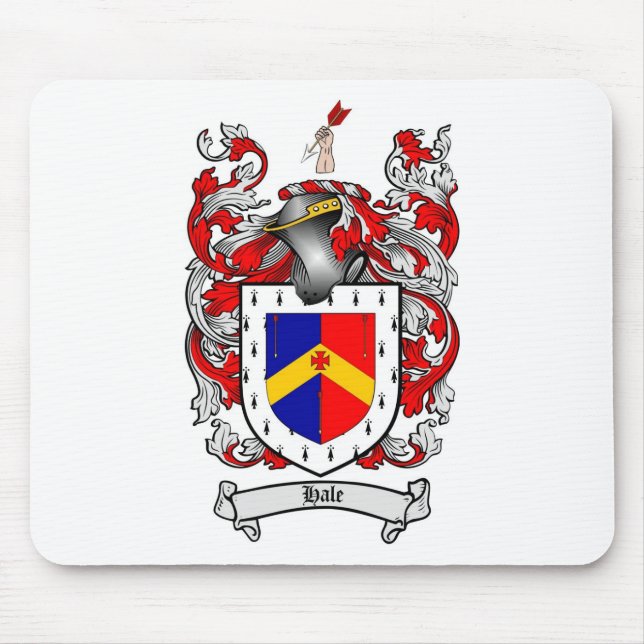 HALE FAMILY CREST -  HALE COAT OF ARMS MOUSE MAT (Front)