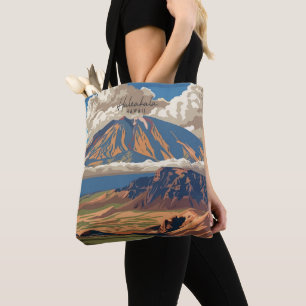 Haleakala Hawaii Vintage Travel Illustration Tote Bag