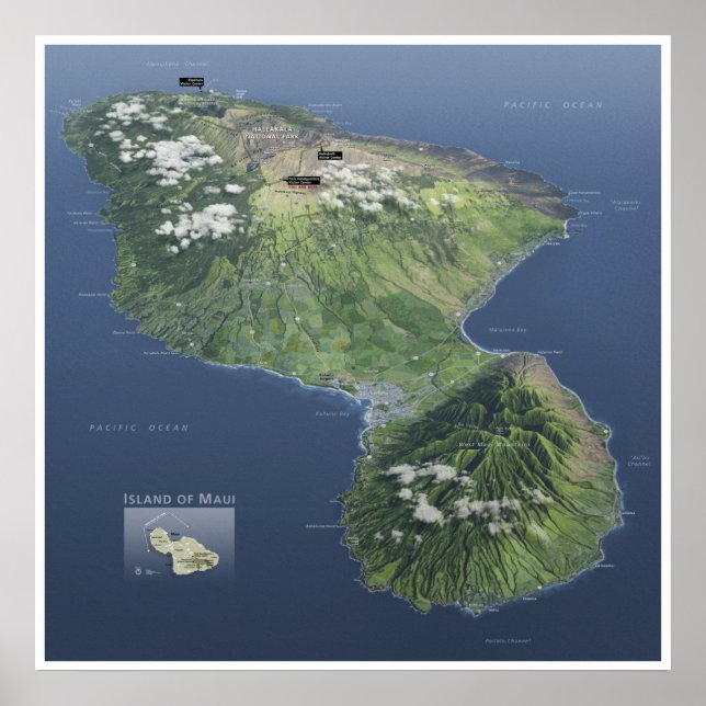 Haleakala map poster (Front)