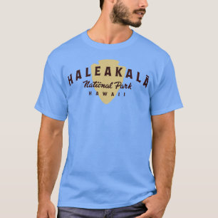 Haleakala National Park Arched Text Brown T-Shirt
