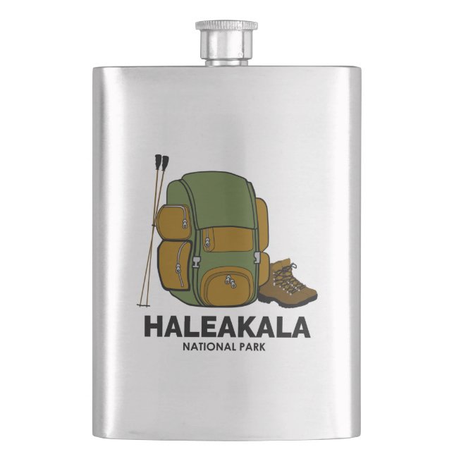Haleakala National Park Backpack Hip Flask (Front)