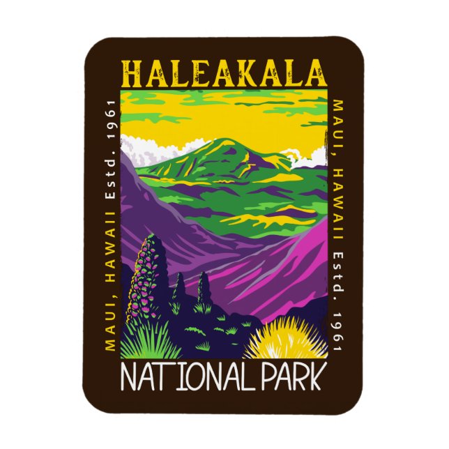  Haleakala National Park Hawaii Distressed Vintage Magnet (Vertical)
