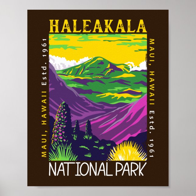  Haleakala National Park Hawaii Distressed Vintage Poster (Front)
