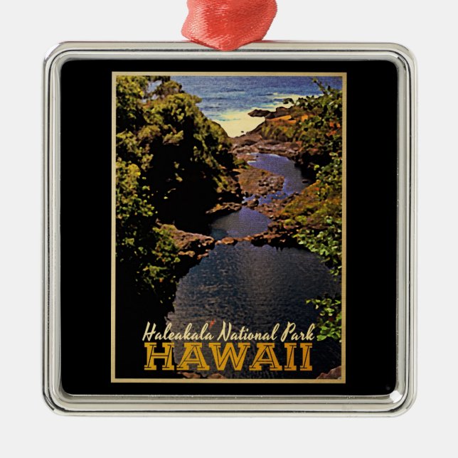 Haleakala National Park Hawaii Metal Tree Decoration (Front)