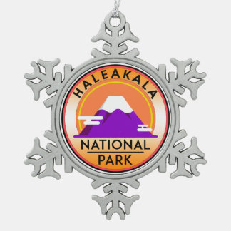 Haleakala National Park Hawaii Snowflake Pewter Christmas Ornament