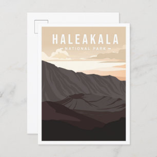 Haleakala National Park Hawaii Travel Illustration Postcard