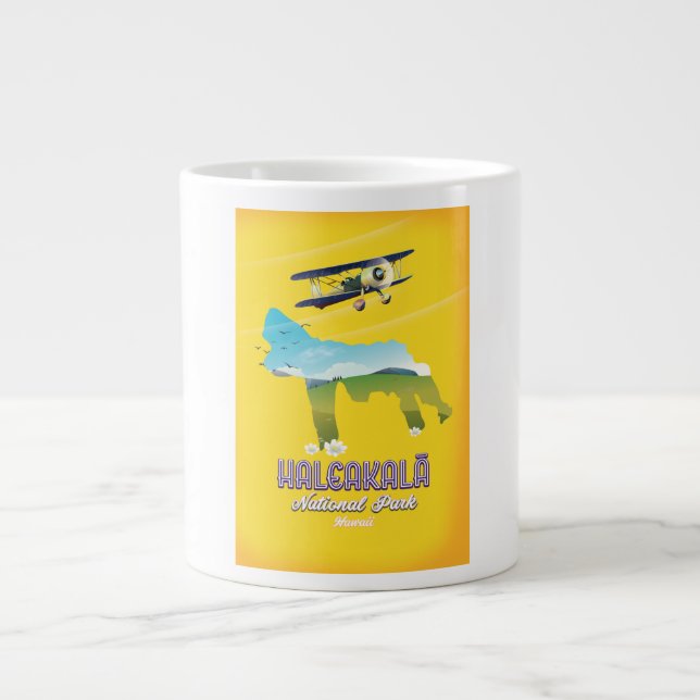 Haleakalā national park, Hawaii travel map Large Coffee Mug (Front)