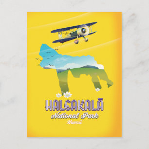 Haleakalā national park, Hawaii travel map Postcard