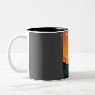Haleakala national park hawaii travel poster  Two-Tone coffee mug
