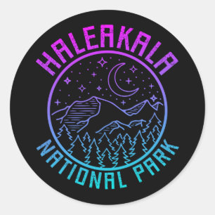 Haleakala National Park Hawaii USA Gradient Classic Round Sticker