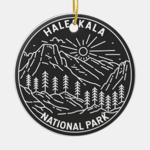 Haleakala National Park Hawaii Vintage Monoline Ceramic Tree Decoration