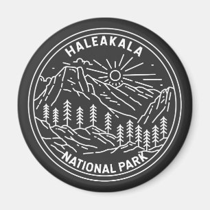 Haleakala National Park Hawaii Vintage Monoline Magnet