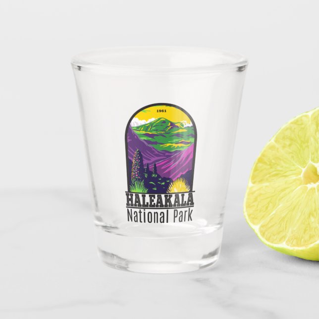 Haleakala National Park Hawaii Vintage Shot Glass (Front)