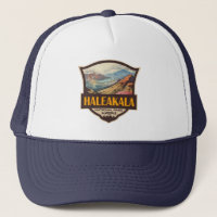 Haleakala National Park Illustration Retro Badge