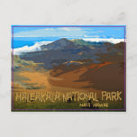 Haleakala National Park, Maui Hawaii Postcard<br><div class="desc">Imagine Hawaii as it was when it became our 50th state with this original design with a retro vibe in the style of vintage posters for our national park system.</div>
