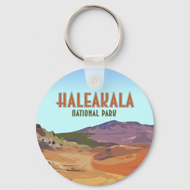 Haleakala National Park Maui Hawaii Vintage Key Ring (Front)