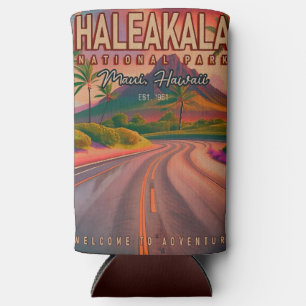 Haleakala National Park Maui Road Volcano Vintage Seltzer Can Cooler