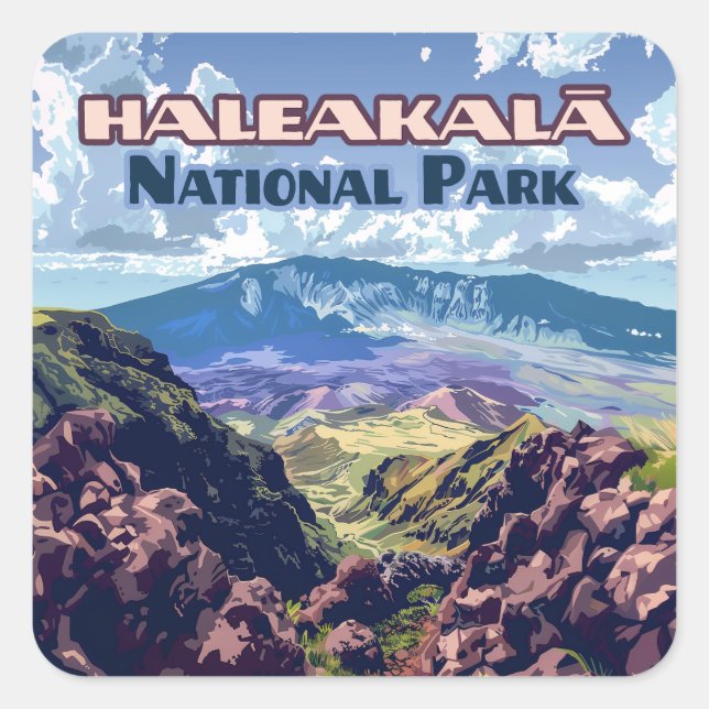 Haleakala National Park Maui Volcano Hawaii Square Sticker (Front)