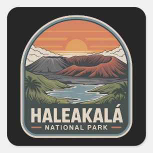 Haleakalā National Park Sunrise Badge Square Sticker