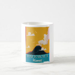 Haleakalā volcano vintage Hawaii travel poster Coffee Mug