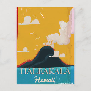 Haleakalā volcano vintage Hawaii travel poster Postcard