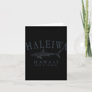 Haleiwa hawaii shark retro slate art fishing card