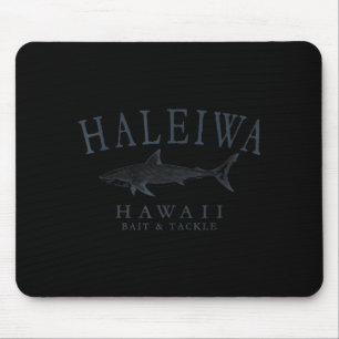 Haleiwa hawaii shark retro slate art fishing mouse mat