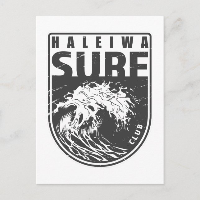 Haleiwa Surf Club Hawaii Emblem Postcard (Front)