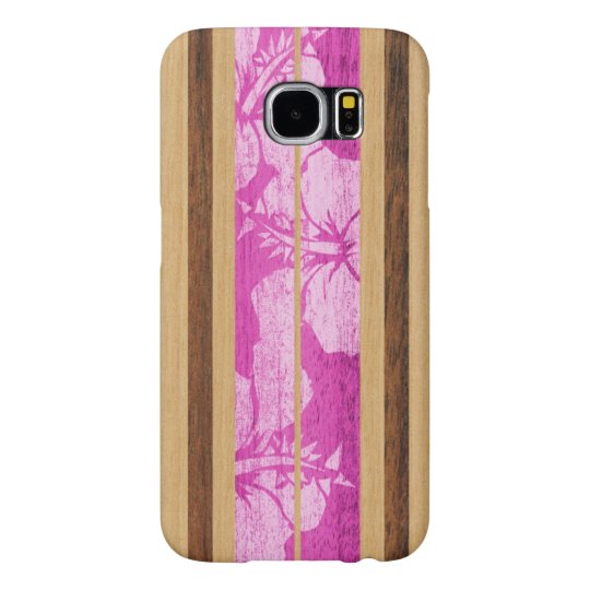 Haleiwa Surfboard Hawaiian Faux Wood Samsung Galaxy S6 Cases