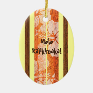 Haleiwa Vintage Faux Wood Surfboard Ornament