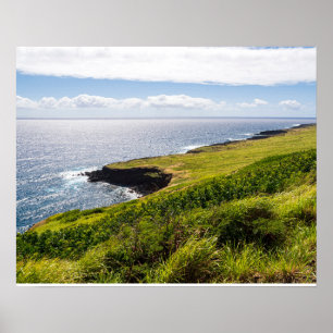 haleokane lookout and pacific ocean poster