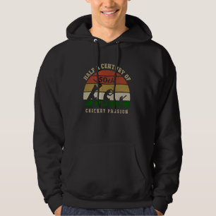 Half A Century Of Cricket Passion 50th Birthday Cr Hoodie