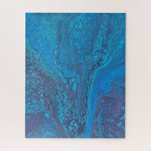 Half a Love 2 Abstract Cool Ice Blue Puzzle