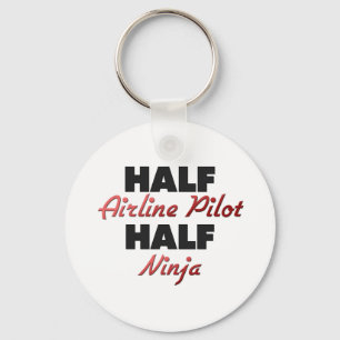 Half Airline Pilot Half Ninja Key Ring