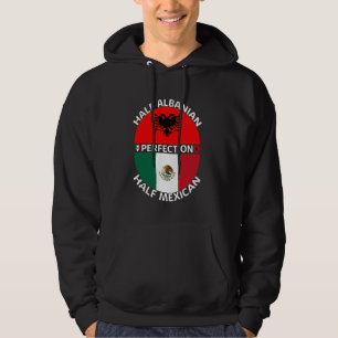 Half Albanian Half Mexican Albania Mexico Flag Roo Hoodie