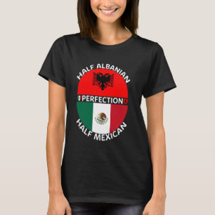 Half Albanian Half Mexican Albania Mexico Flag Roo T-Shirt