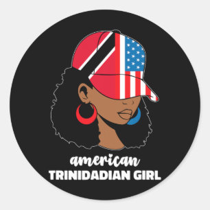 Half American And Trinidadian Usa Trinidad Tobago Classic Round Sticker