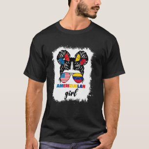 Half American And Venezuelan Usa Venezuela Flag Ki T-Shirt