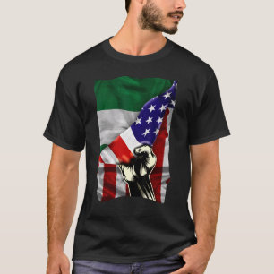 Half American Flag Nigerian ROOTS USA Flag Nigeria T-Shirt