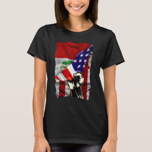Half American Flag Peruvian ROOTS USA Flag Peru DN T-Shirt