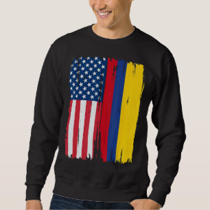 Half american Flag Roots USA Colombia Sweatshirt