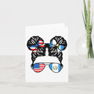 Half American Guatemalan Girl Usa Guatemala Flag P Card