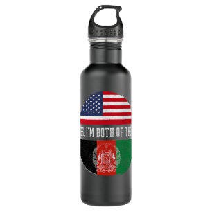 Half American Half Afghan USA Flag Afghanistan Her 710 Ml Water Bottle