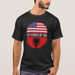 Half American Half Albanian Usa Flag Family Herita T-Shirt