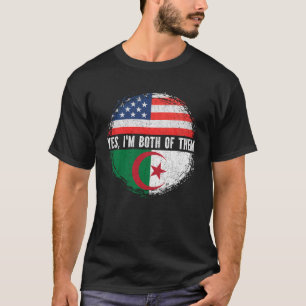 Half American Half Algerian USA Flag Algeria T-Shirt