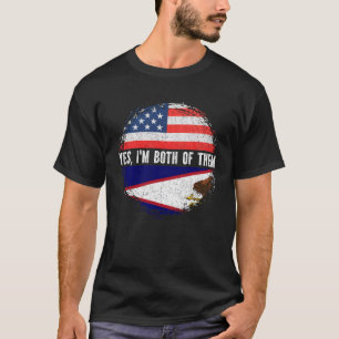 Half American Half American Samoan USA Flag T-Shirt